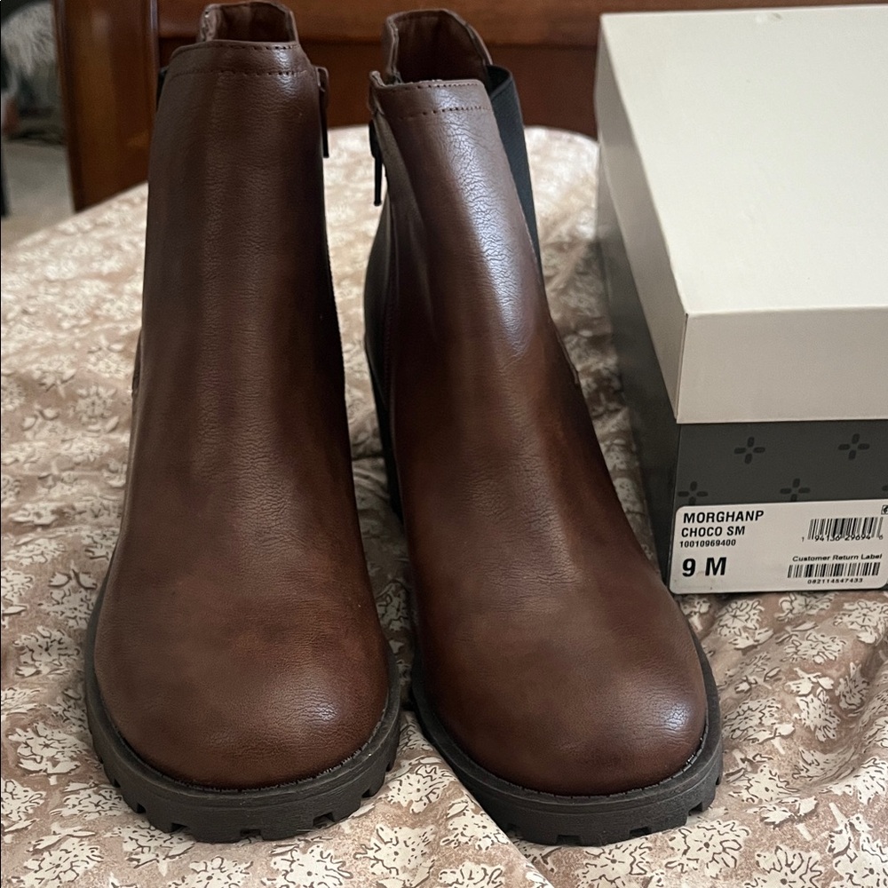 Sun & Stone Choco Brown Women's Ankle Boots